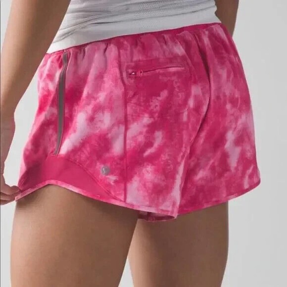 Lululemon Hotty Hot Shorts Tidal Trip Boom Juice Pink Tie Dye Size 6 H14857 - Picture 5 of 10